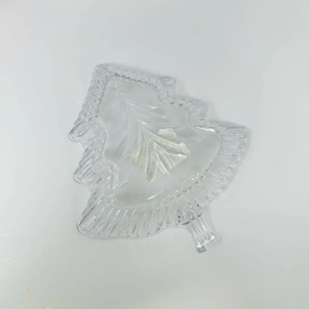 NEW Mikasa 8” Holiday Evergreen Christmas Tree Bowl Dish Clear